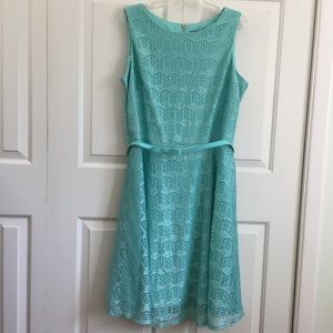 NWT aqua lace dress w belt